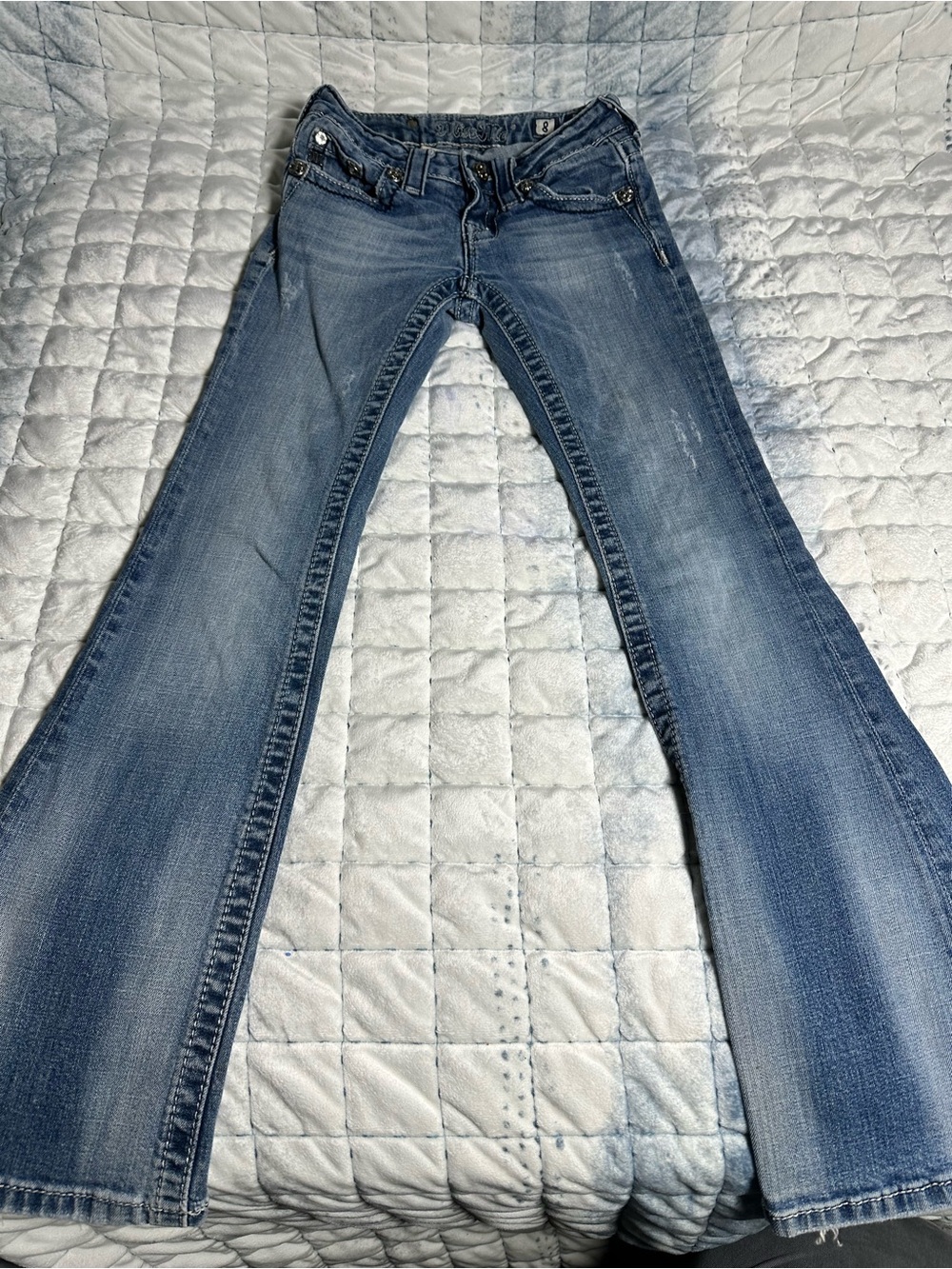 Miss Me Blue Flare Jeans - Mid Wash